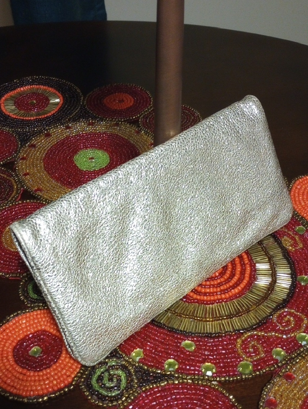 Tory Burch Metallic Gold Logo Clutch - Picture 10 of 16